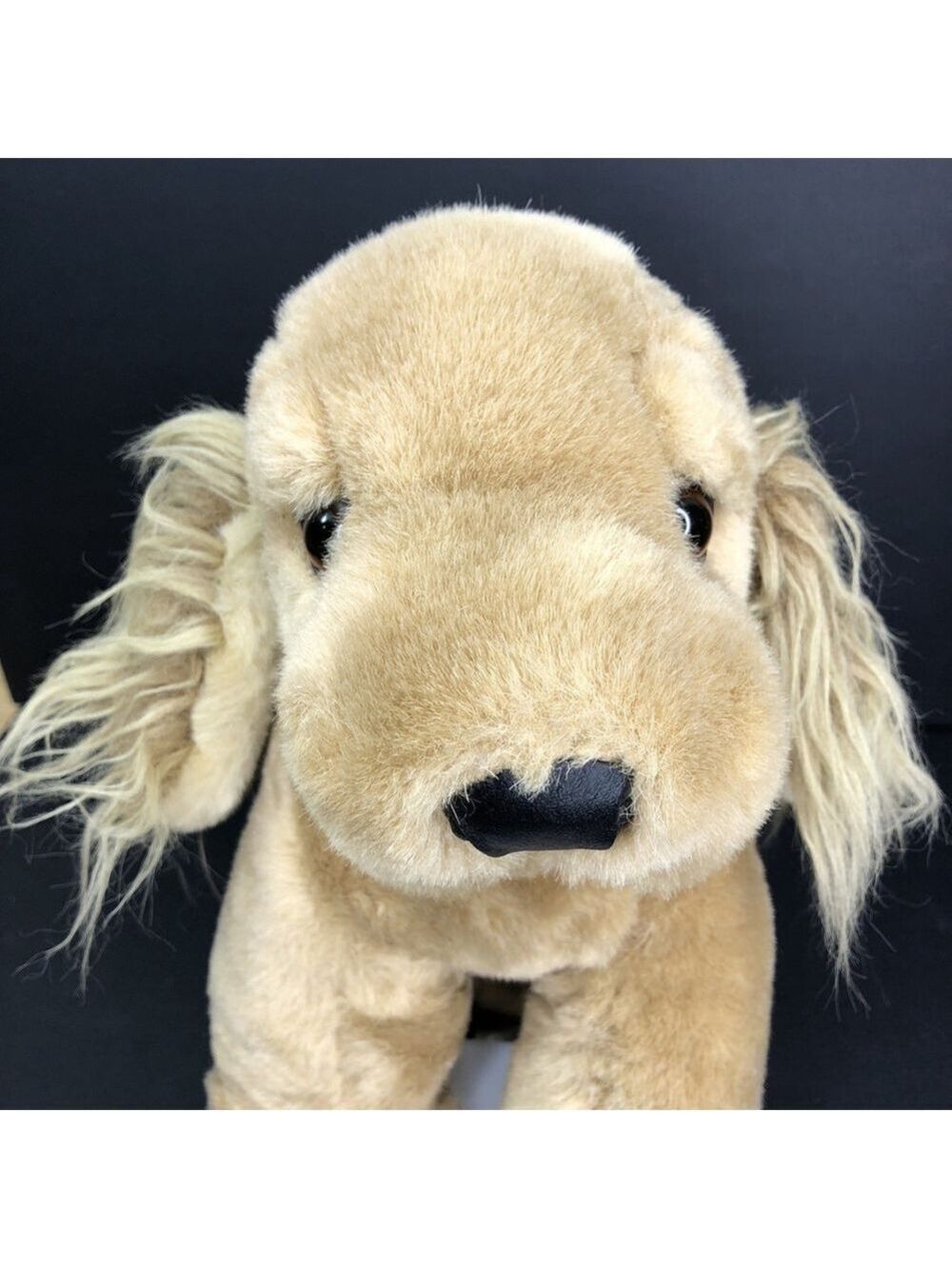 Vintage Suzy Shier Cocker Spaniel Plush Dog 1980s Thick Body Rubber Eyelids KO